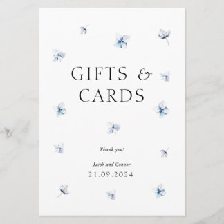 Invitación Elegante Blue Hydrangea Wedding Regalos y Rótulo d