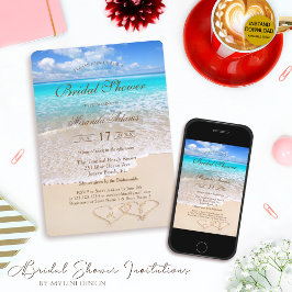 Invitación Elegante Blue Ocean Tropical Beach Bridal Shower