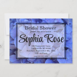 Invitación Elegante Blue periwinkle floral Ducha de novia