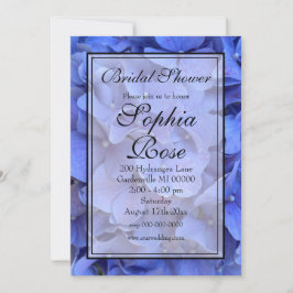 Invitación Elegante Blue periwinkle floral Ducha de novia