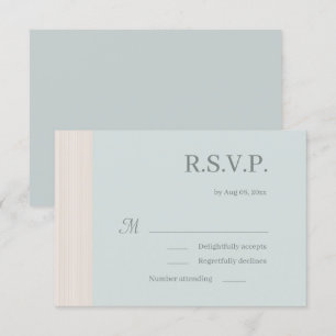 Invitación Elegante Blue Sage Wood Grain Stripes Wedding RSVP