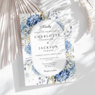 Invitación Elegante Blue Wildflowers Watercolor Floral Boda