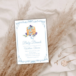 Invitación Elegante Blueberry Pancake Baby Brunch Baby Shower