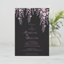 Elegante Blush Suave Floral Lavanda Negra Boda