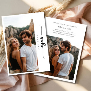 Invitación Elegante Boda 2 Foto Que Dijo Sí Compromiso