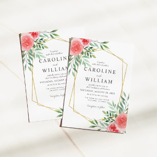 Invitación Elegante Boda acuarela floral