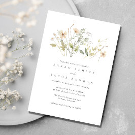 Invitación Elegante Boda al aire libre de flores silvestres