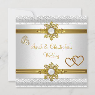 Invitación Elegante Boda Anillo de joyas de oro blanco