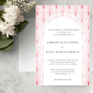 Invitación Elegante Boda Art Deco