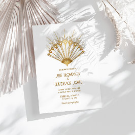 Invitación Elegante boda Art Déco al estilo de Gatsby de los