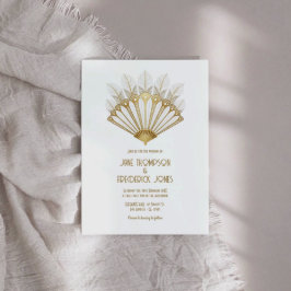 Invitación Elegante boda Art Déco al estilo de Gatsby de los 
