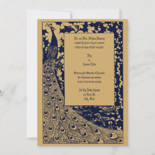 Invitación Elegante Boda Art Nouveau Peacock de la era victor