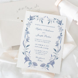 Invitación Elegante Boda asador chino azul