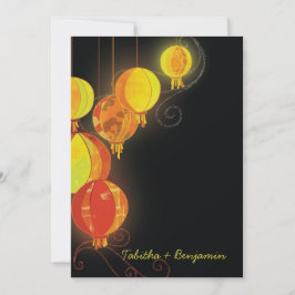 Invitación Elegante Boda asiático de linternas colgantes
