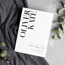 Invitación Elegante Boda audaz de tipografía moderna