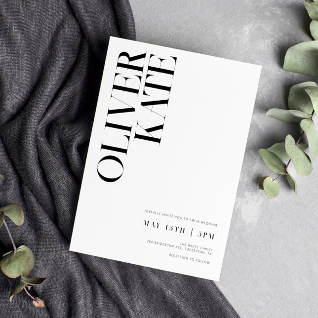 Invitación Elegante Boda audaz de tipografía moderna (Subido por el creador)