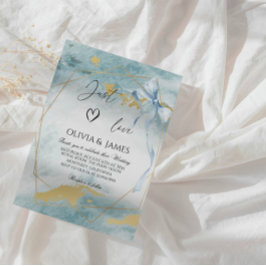 Invitación Elegante Boda azul de lujo - Fiesta clásico modern