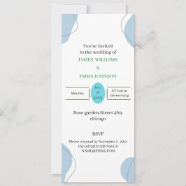 Invitación Elegante Boda azul personalizado