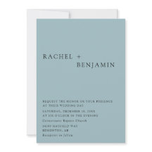 Elegante Boda azul turbio moderno código QR a dos 