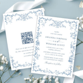 Invitación Elegante Boda azul turbio y bucólico de origen vic