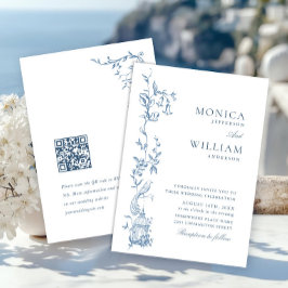 Invitación Elegante Boda azul turbio y bucólico de origen vic