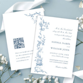 Invitación Elegante Boda azul turbio y bucólico de origen vic