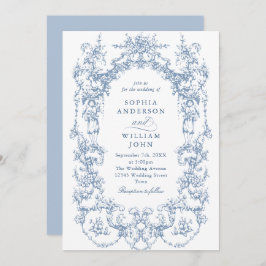 Invitación Elegante Boda azul turbio y bucólico de origen vic
