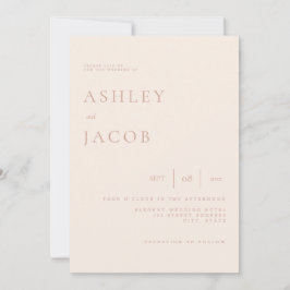 Invitación Elegante Boda beige de Moda simple