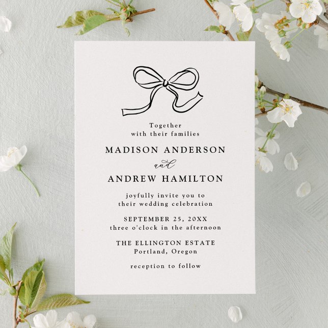 Invitación Elegante Boda Black Bow (Subido por el creador)