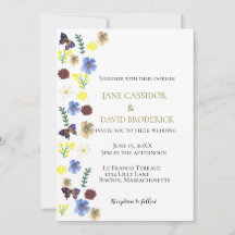 Elegante Boda Blanco Boho de Flor Silvestre