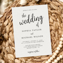 Elegante Boda blanco negro con letras de mano