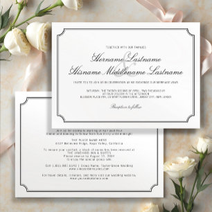 Invitación Elegante Boda blanco todo en uno