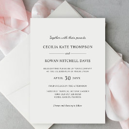 Invitación Elegante Boda blanco y negro
