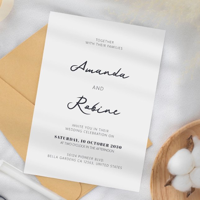 Invitación Elegante Boda blanco y negro (Subido por el creador)