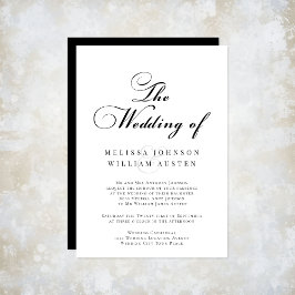Invitación Elegante Boda blanco y negro
