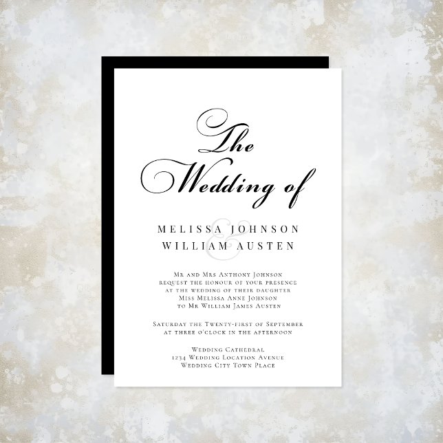 Invitación Elegante Boda blanco y negro (Subido por el creador)