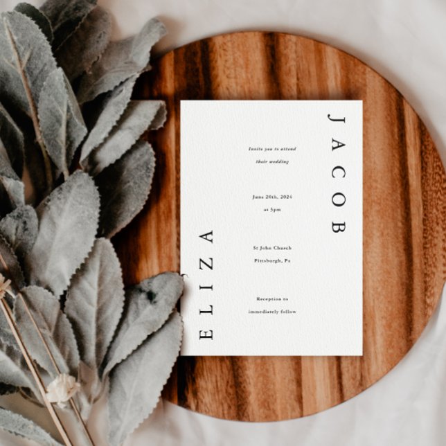 Invitación Elegante Boda blanco y negro (Subido por el creador)