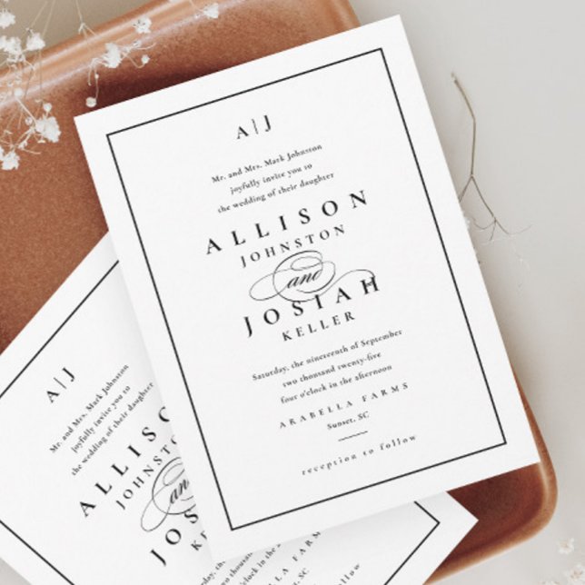 Invitación Elegante Boda blanco y negro (Subido por el creador)