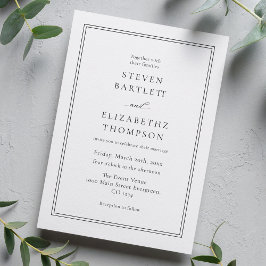 Invitación Elegante Boda blanco y negro