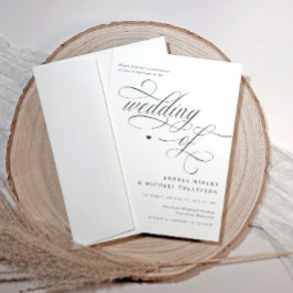 Invitación Elegante Boda blanco y negro ordenado
