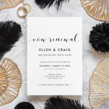 Elegante Boda blanco y negro Renovación de votos