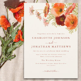 Invitación Elegante Boda Bohemiana Floral de Otoño