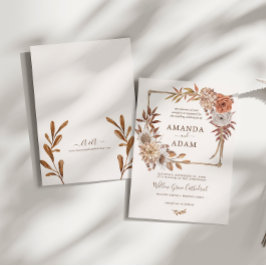 Invitación Elegante Boda bohemiano de acuarela otoñal