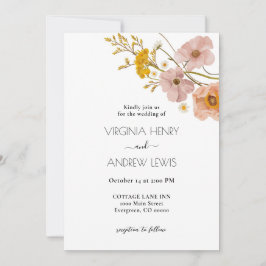 Invitación Elegante Boda Bohemio Floral Terracotta