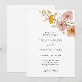 Invitación Elegante Boda Bohemio Floral Terracotta
