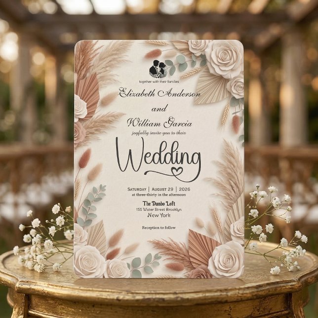 Invitación Elegante Boda Boho Chic de Terracota (Subido por el creador)