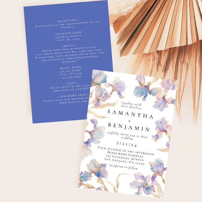 Invitación Elegante Boda Boho Iris Todo En Uno (Subido por el creador)