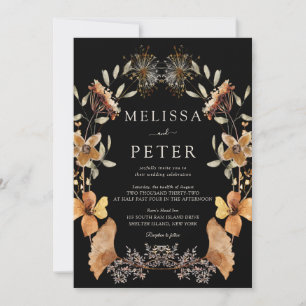 Invitación Elegante Boda Boho Terracotta Floral