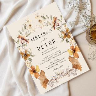 Invitación Elegante Boda Boho Terracotta Floral