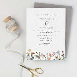 Invitación Elegante Boda Boho Wild Flowers